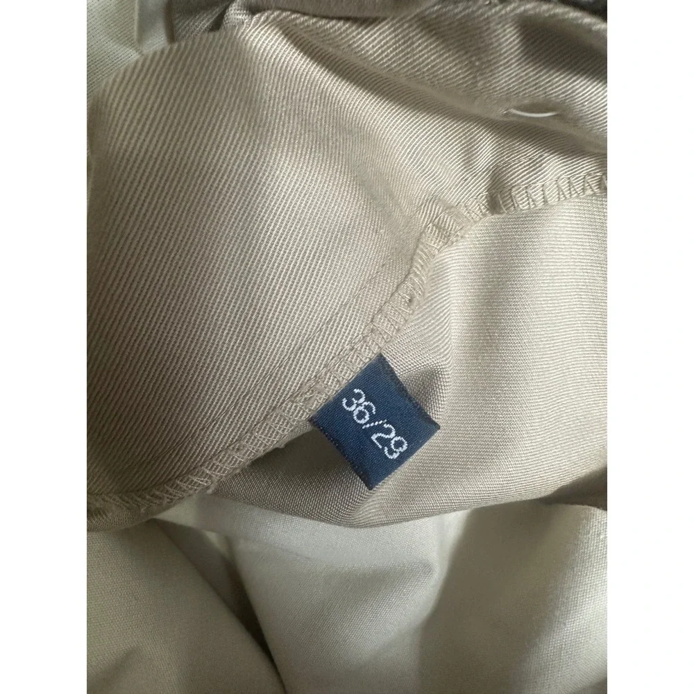 Polo Ralph Lauren Mens‎ Beige Cotton Pleated Chino Pants Trousers Size 36/29